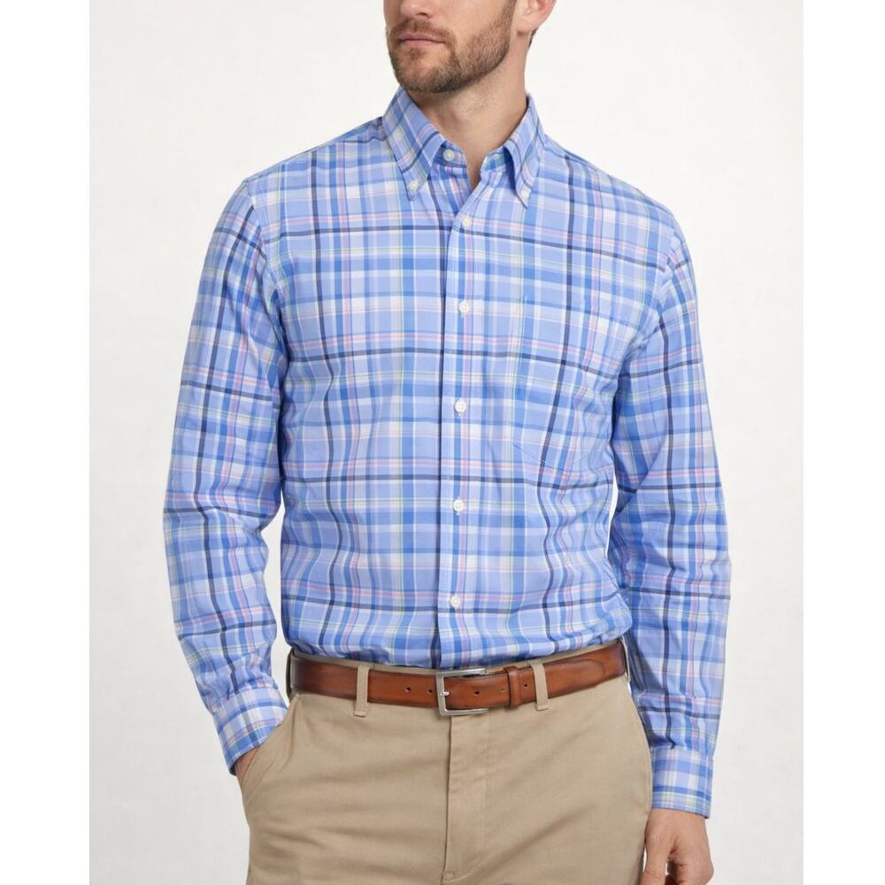 Lauren Ralph Lauren Men’s Plaid Button-Down Shirt Regular Fit Size 15 32/33 M